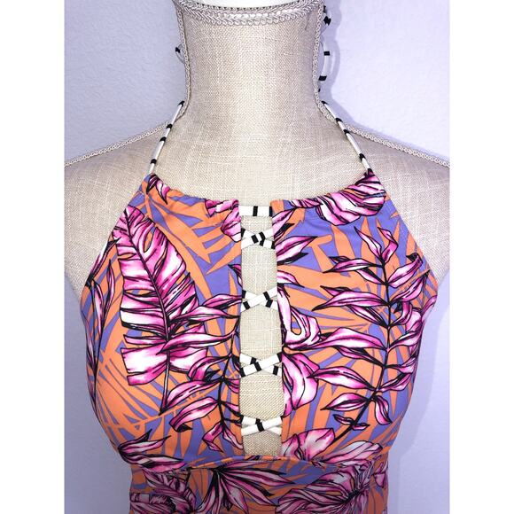 Salt + Cove Hawaii High Neck Halter Tankini Top - S - Picture 3 of 7